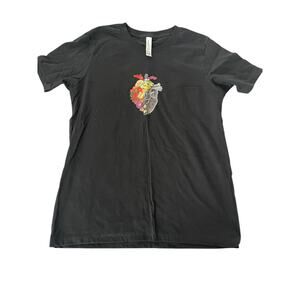 Bella + Canvas Kids Airlume Jersey Floral Flower Heart T-Shirt Youth XL 18-20